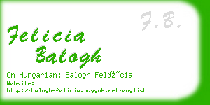 felicia balogh business card